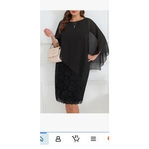 Women's Lace Fishtail Chiffon Coverup Mother of the Bride Dress (&Plus Size) 28W